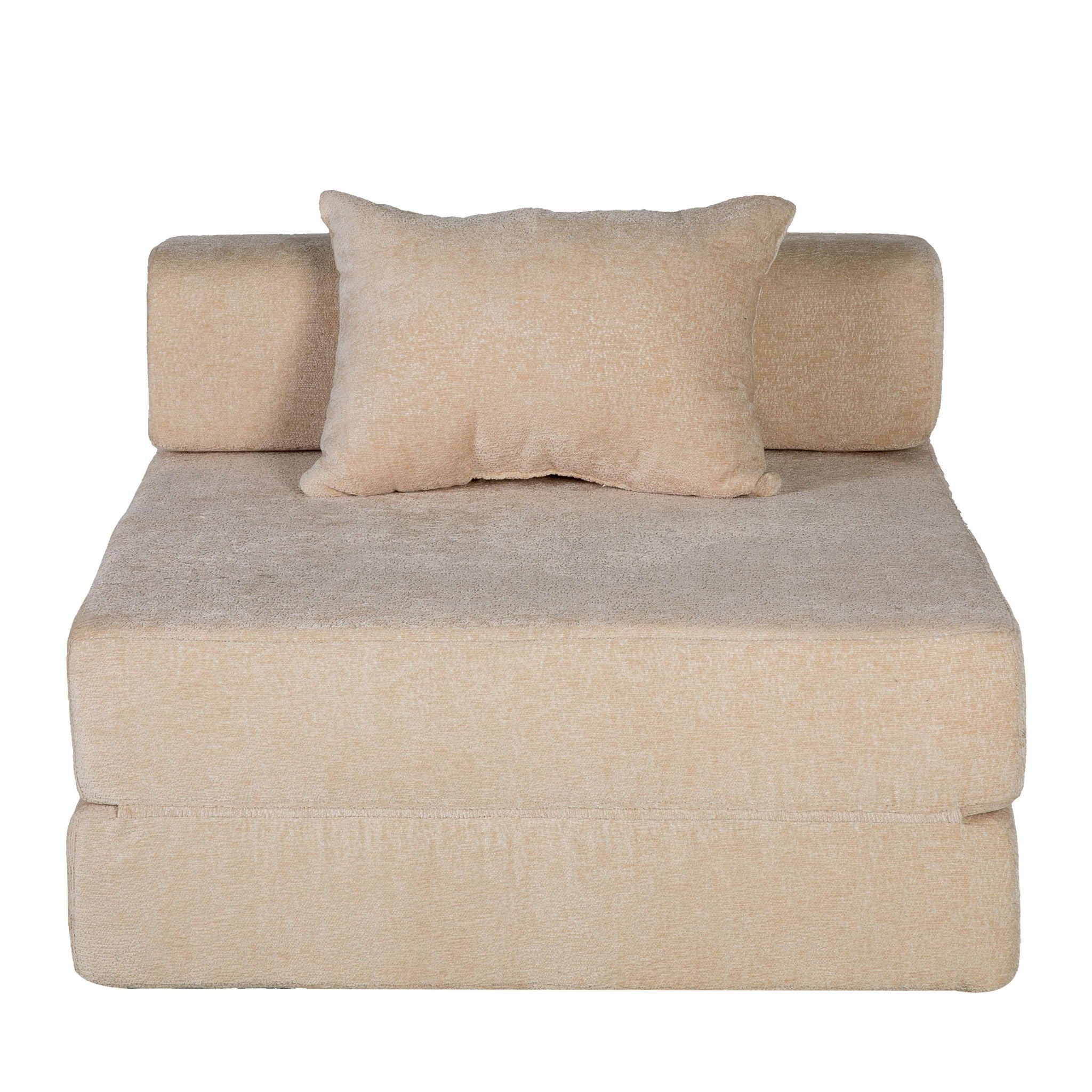 Convertible Floor Sofa Bed With Fixed Shape Frame For Living Room