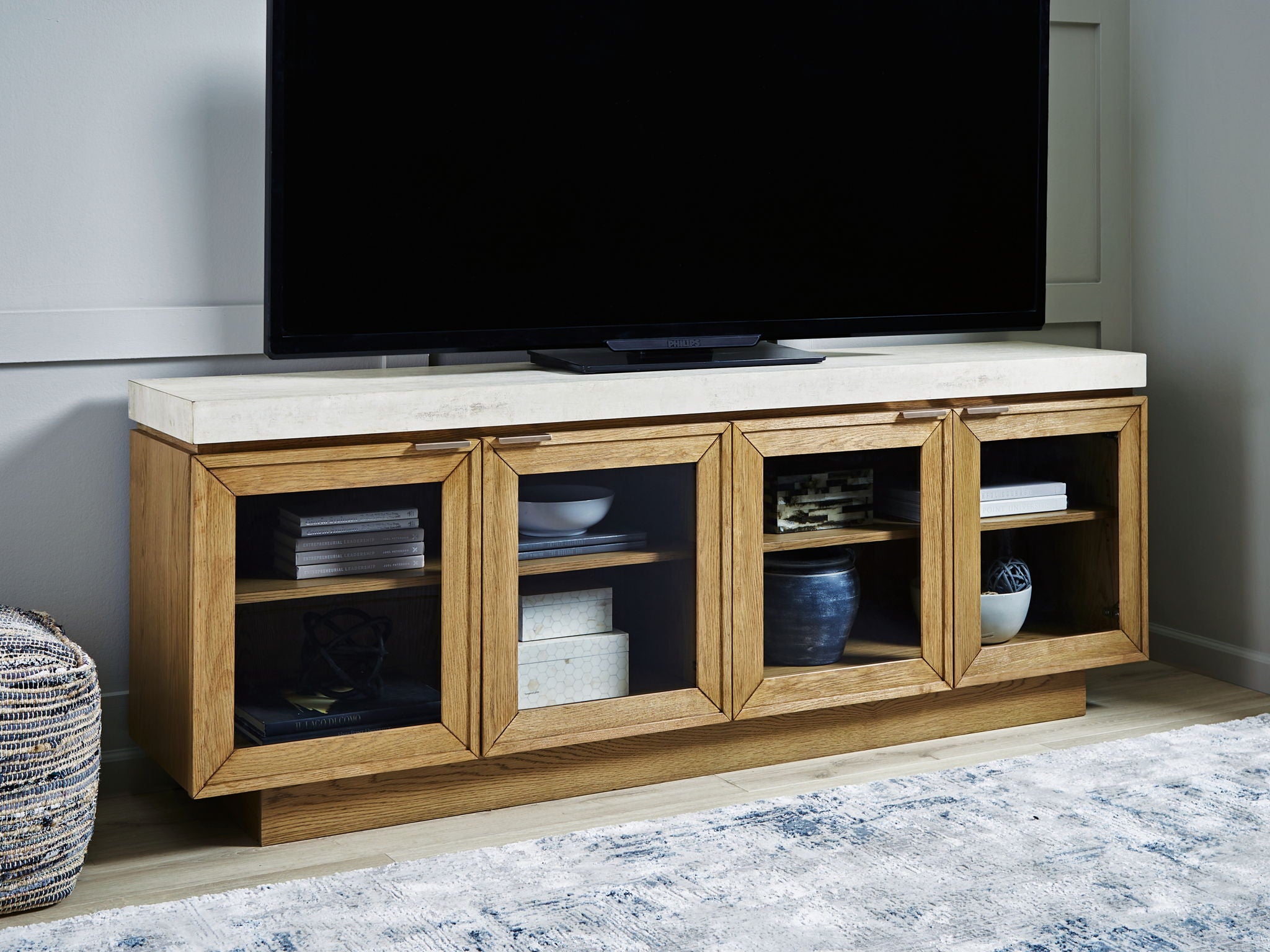 Adanworth - Accent Cabinet - Light Brown / Gray