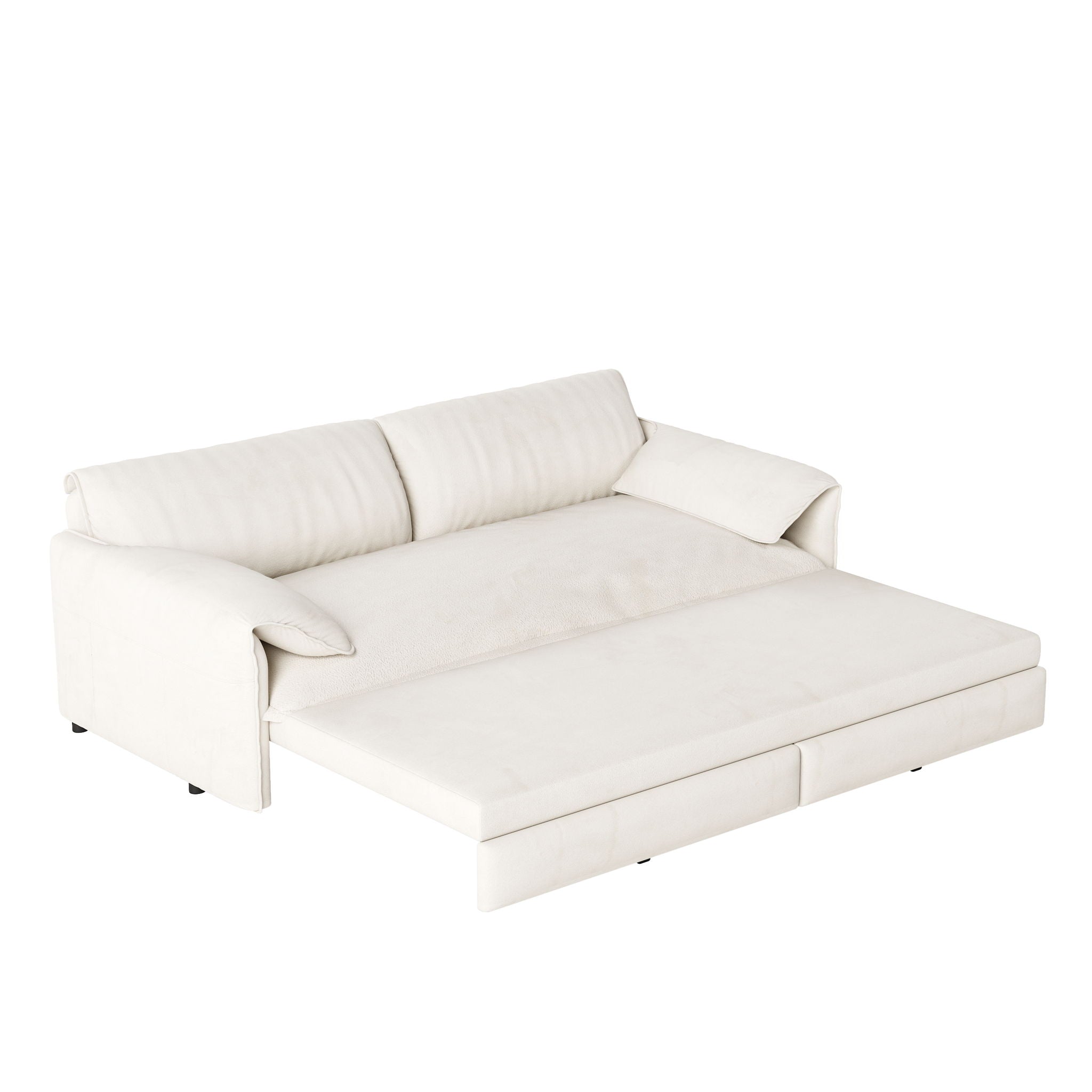 Queen Pull Out Sofa Bed With Side Storage