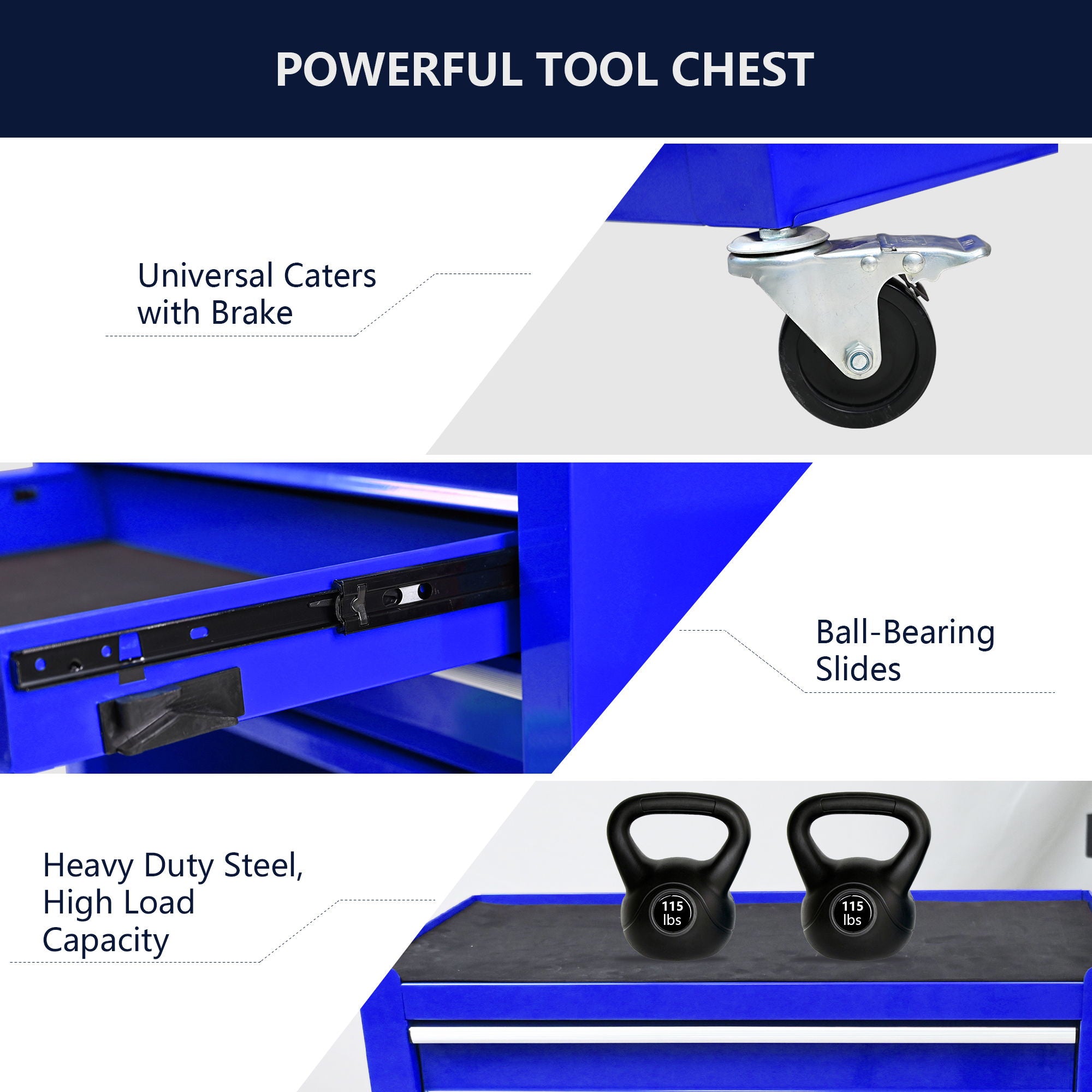 4 Drawers Multifunctional Tool Cart With Wheels
