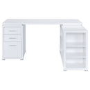 Yvette 60-inch 3-drawer L-Shape Computer Desk Cappuccino