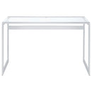 Hartford 47-inch Glass Top Writing Desk Chrome