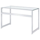 Hartford 47-inch Glass Top Writing Desk Chrome