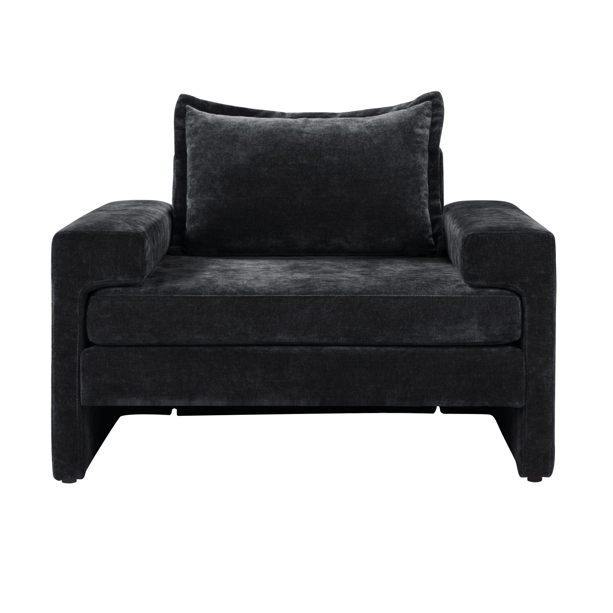 Upholstered Accent Chair With Wide Armrests And Ergonomic Back Support