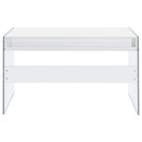 Dobrev 48-inch 2-drawer Writing Desk White High Gloss