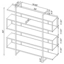 Elmer 63-inch 5-shelf Bookshelf Clear and Chrome