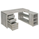 Yvette 60-inch 3-drawer L-Shape Computer Desk Cappuccino