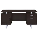 Lawtey 60-inch 2-drawer Computer Desk White High Gloss