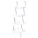 Amaturo 72-inch 4-shelf Acrylic Ladder Bookshelf Clear