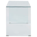 Ripley 47-inch Tempered Bent Glass Writing Desk Clear