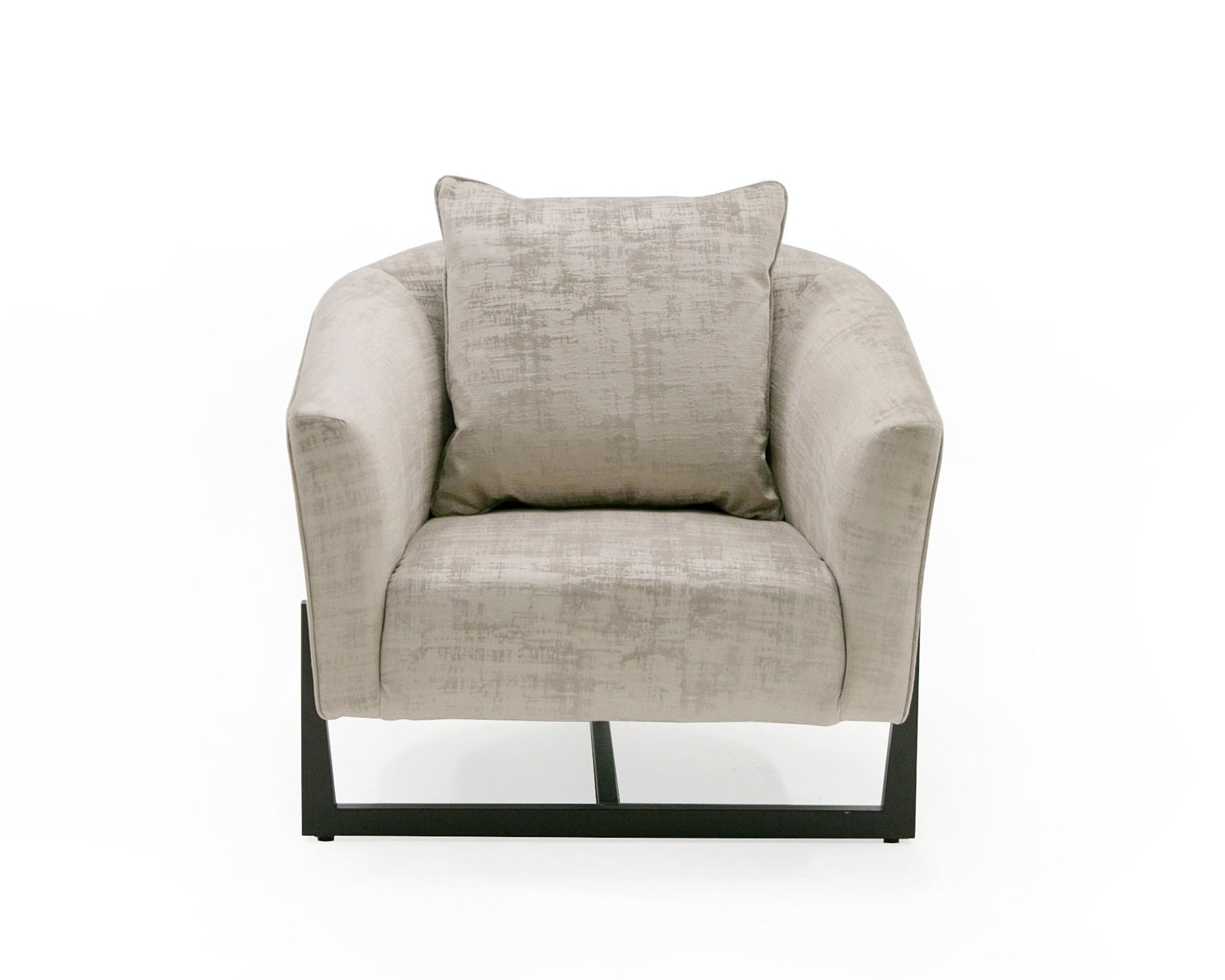 Modrest Forbis - Contemporary Grey Fabric Accent Chair