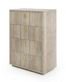Nova Domus Roma - Modern Faux Travertine + Gold Chest