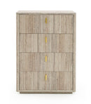 Nova Domus Roma - Modern Faux Travertine + Gold Chest
