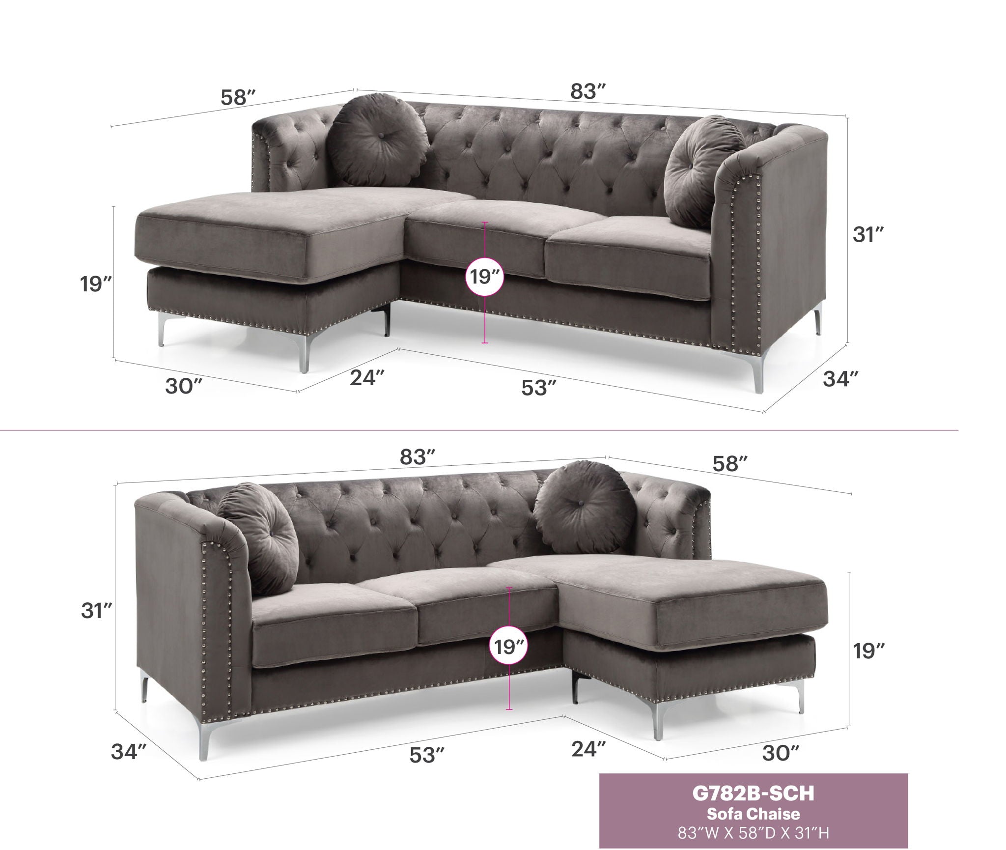 Soft y Micro Suede Sofa Chaise