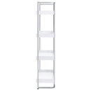 Ember 68-inch 4-shelf Bookshelf White High Gloss and Chrome