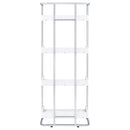 Ember 68-inch 4-shelf Bookshelf White High Gloss and Chrome
