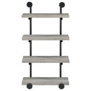 Elmcrest 24-inch 4-shelf Wall Bookshelf Grey Driftwood