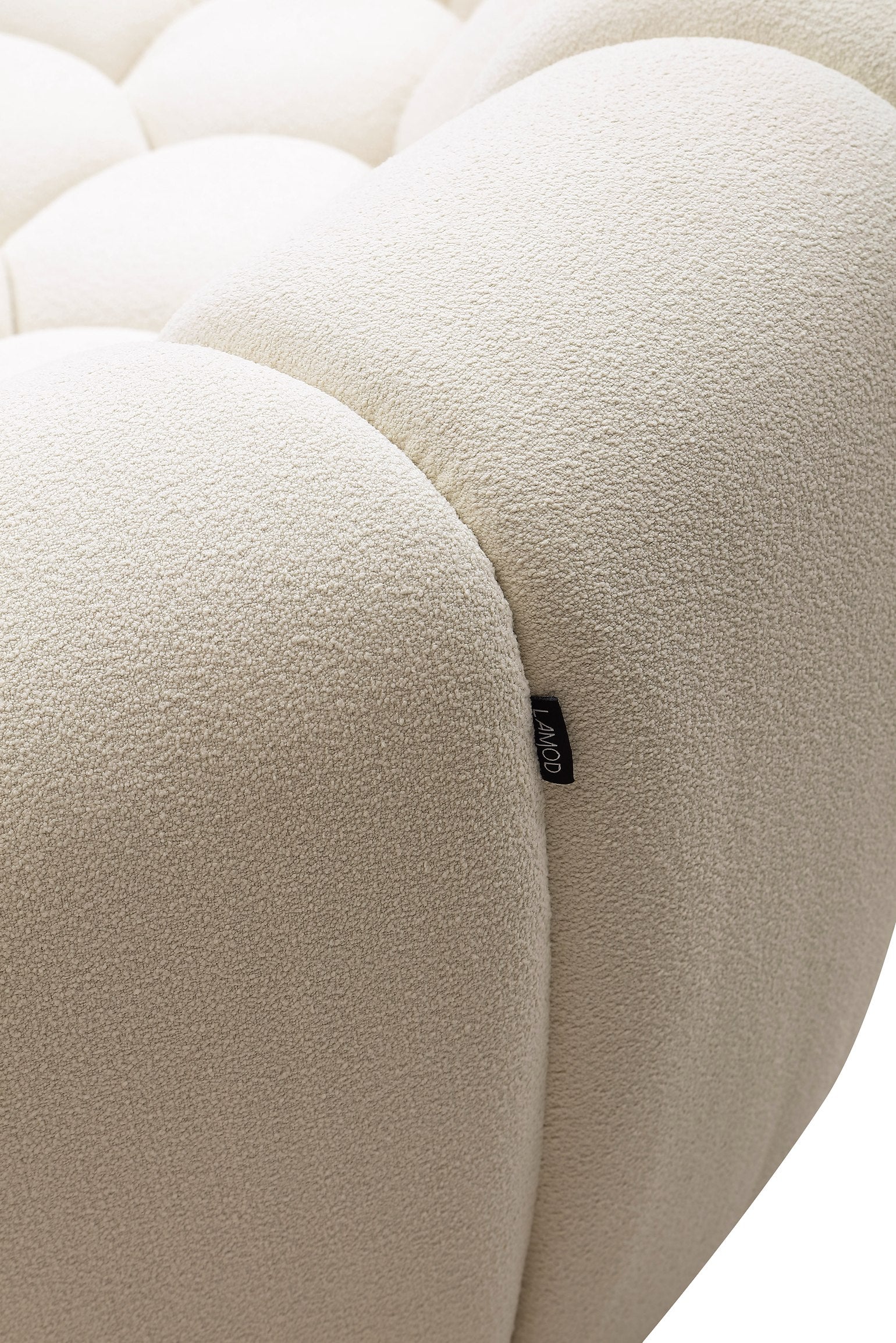 Divani Casa Yolonda - Modern Curved Off-White Fabric Loveseat
