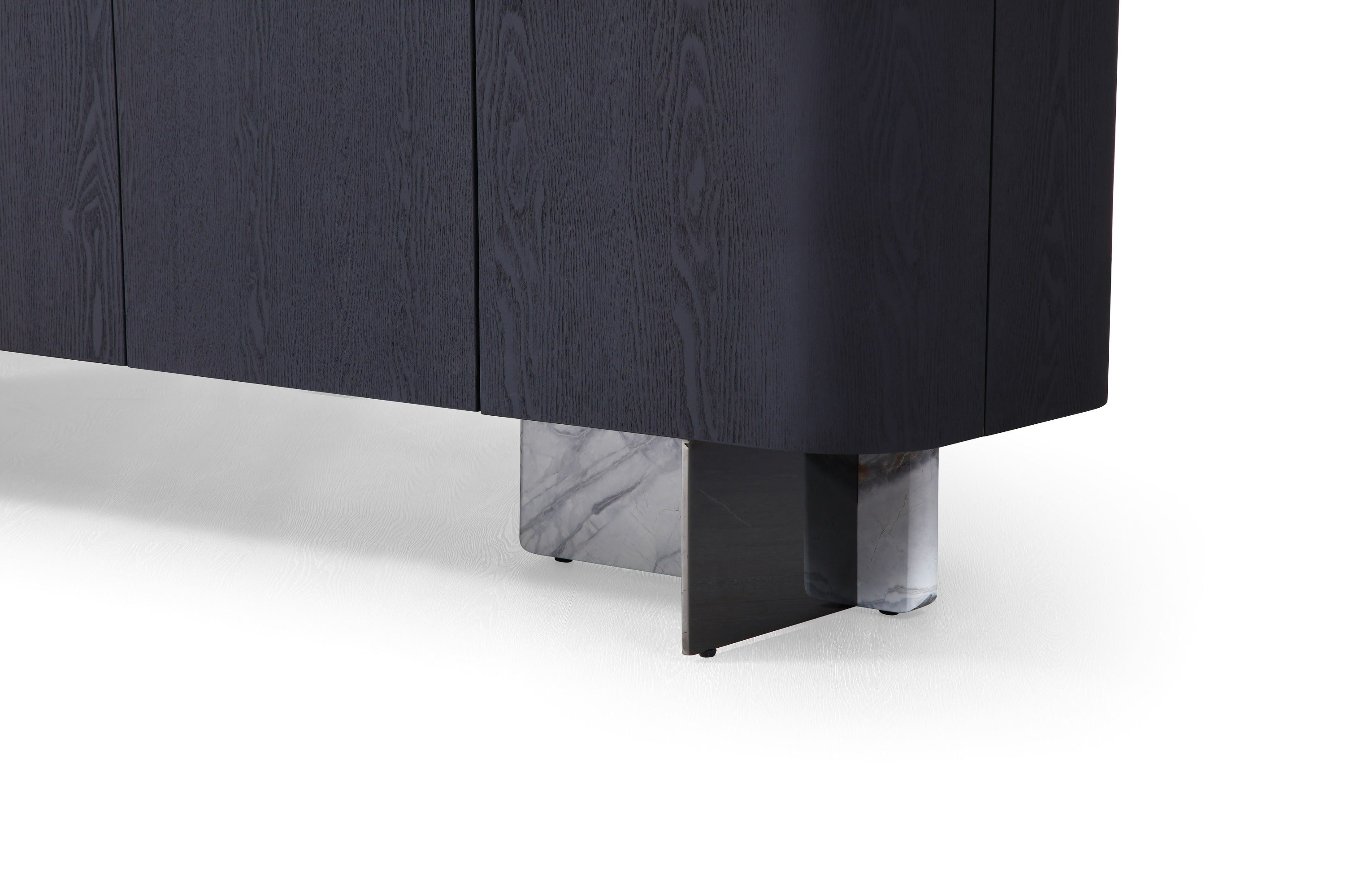 Modrest Broxburn - Modern Black Oak + Faux Marble Buffet