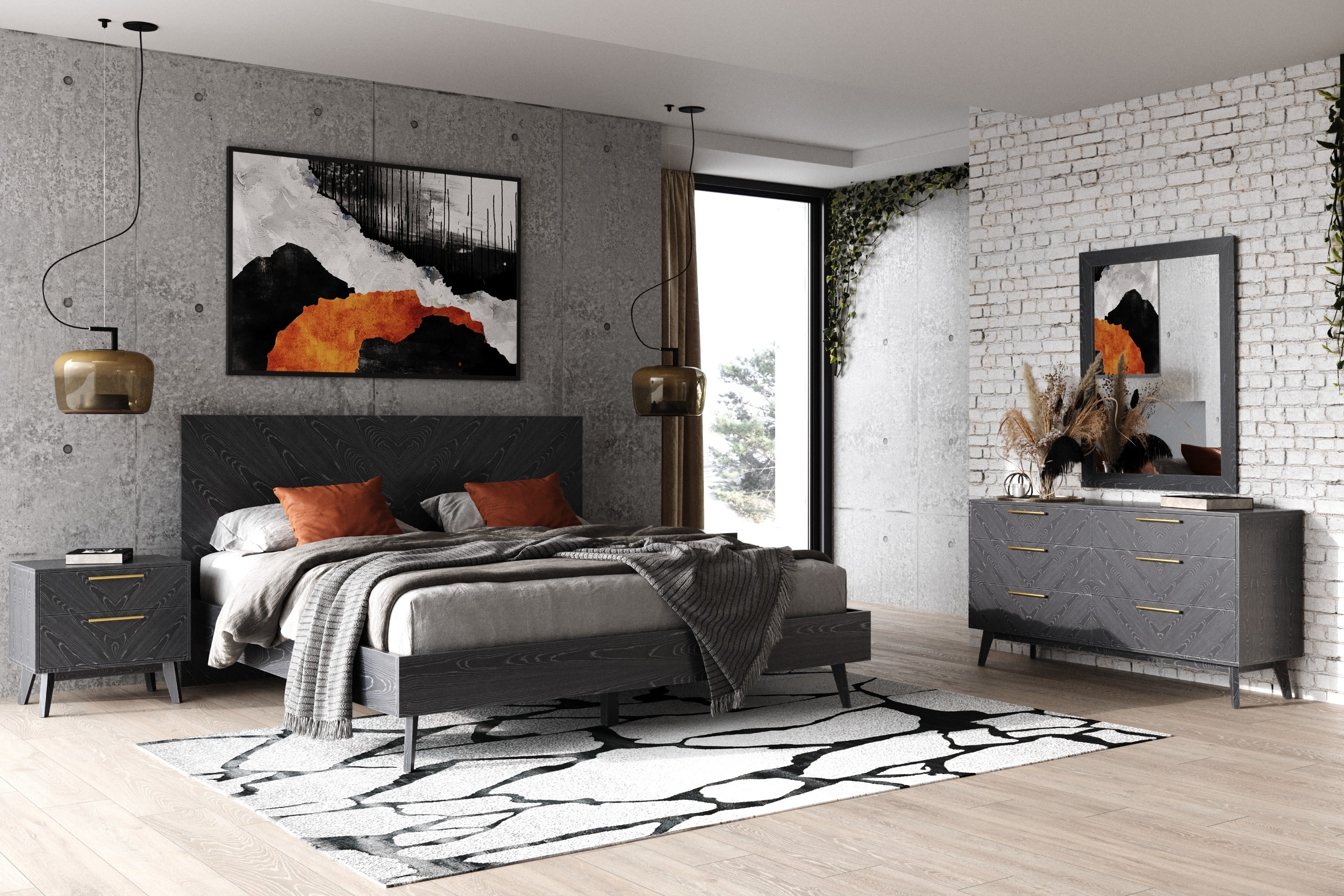 Modrest Diana - Modern Grey Ash Bedroom Set