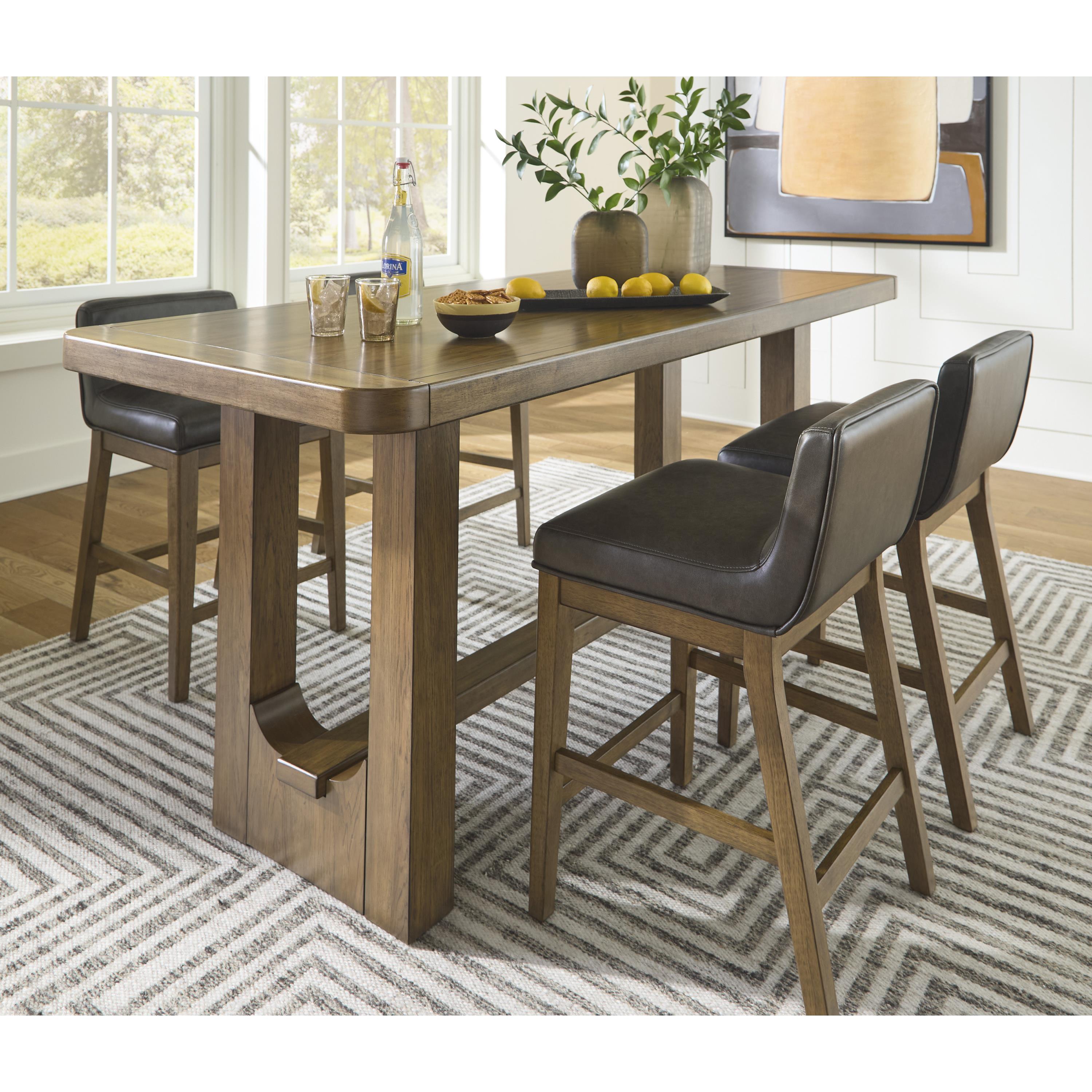 Signature Design by Ashley Cabalynn Counter Height Dining Table with Trestle Base D974-13 IMAGE 10