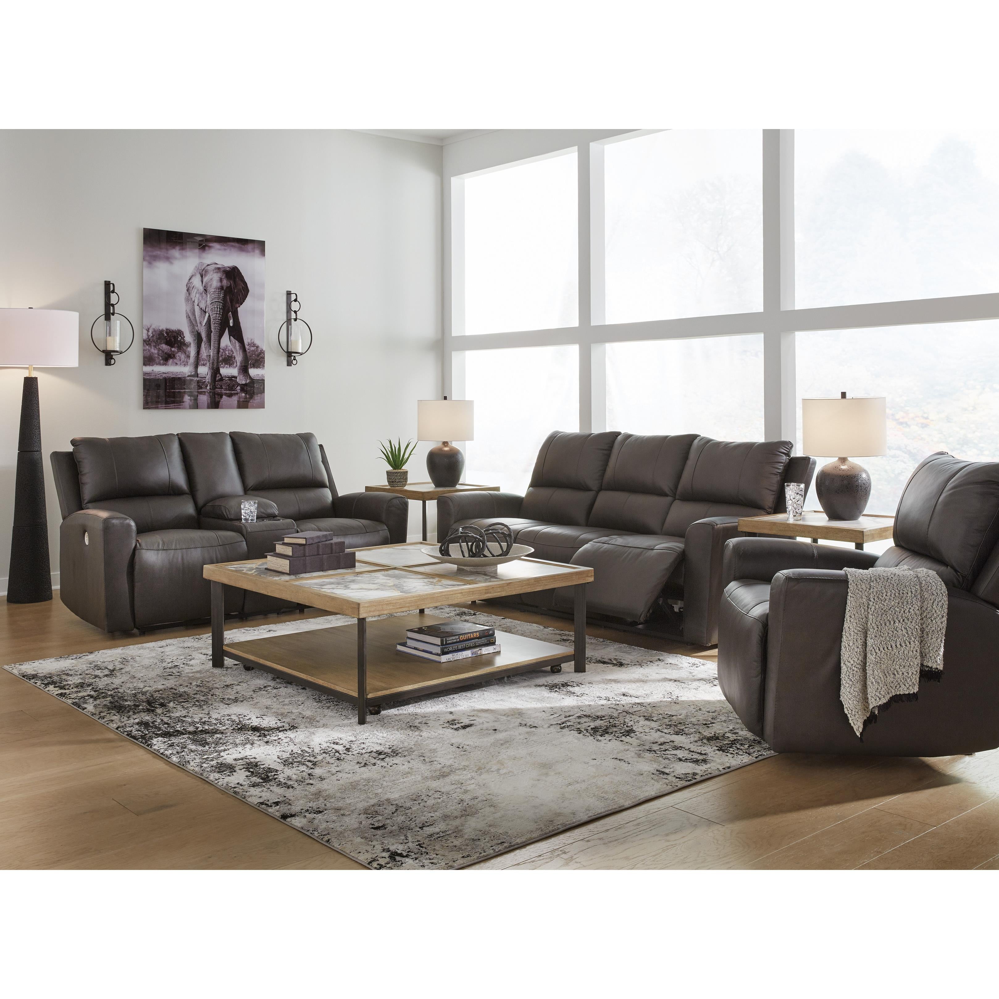 Signature Design by Ashley Boxmere Power Reclining Leather Match Loveseat with Console U1310096 IMAGE 13