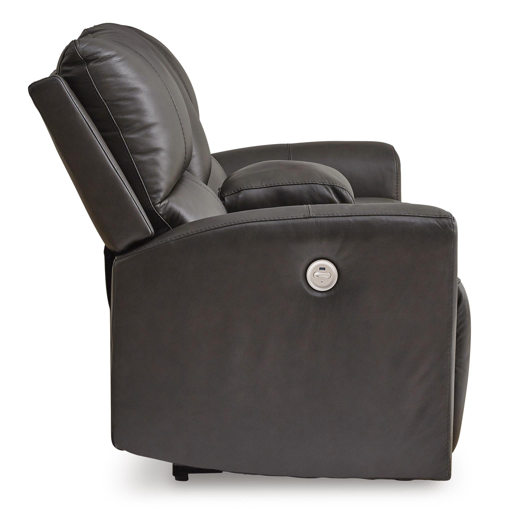 Signature Design by Ashley Boxmere Power Reclining Leather Match Loveseat with Console U1310096 IMAGE 4