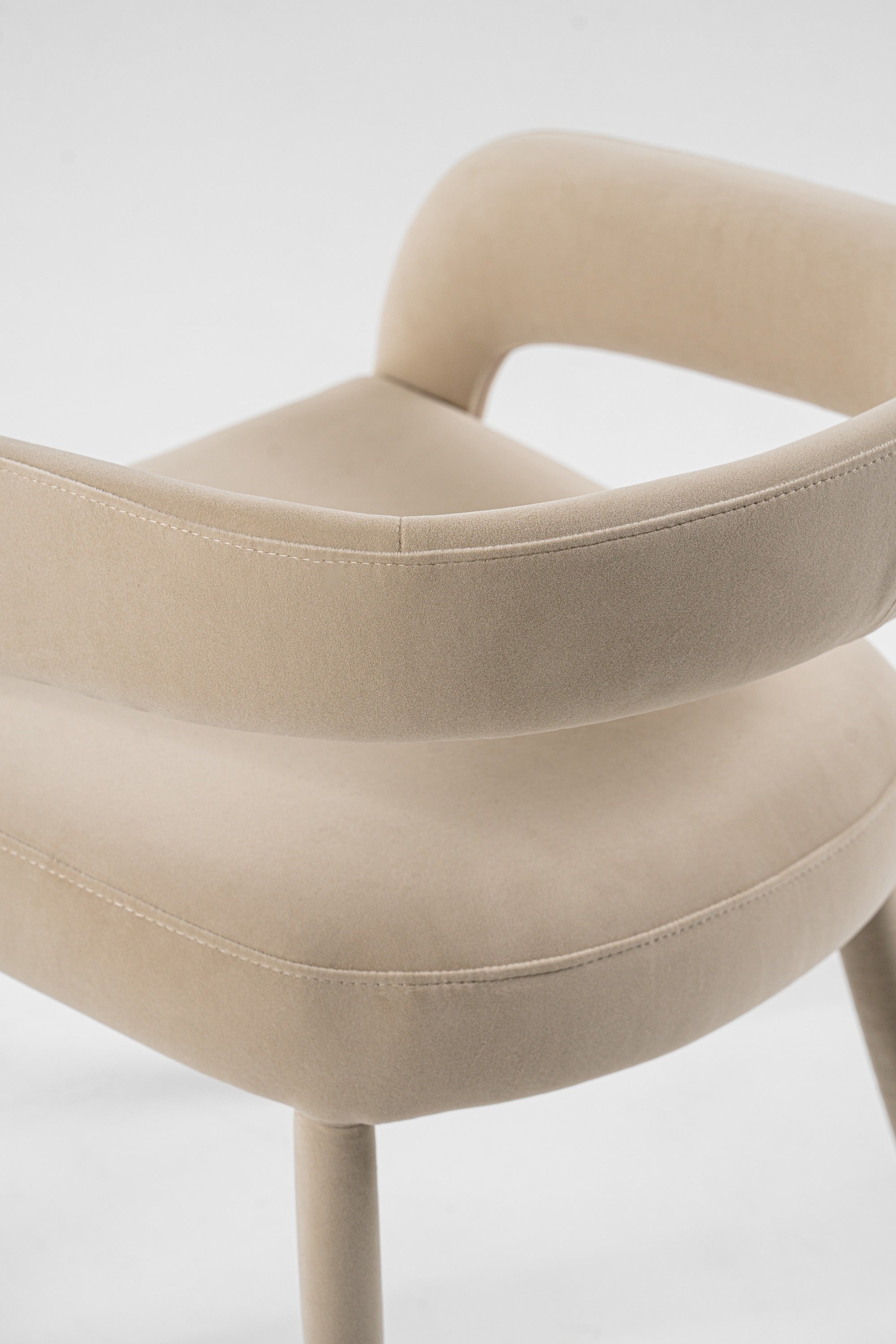 Modrest Mundra - Modern Beige Fabric Dining Chair
