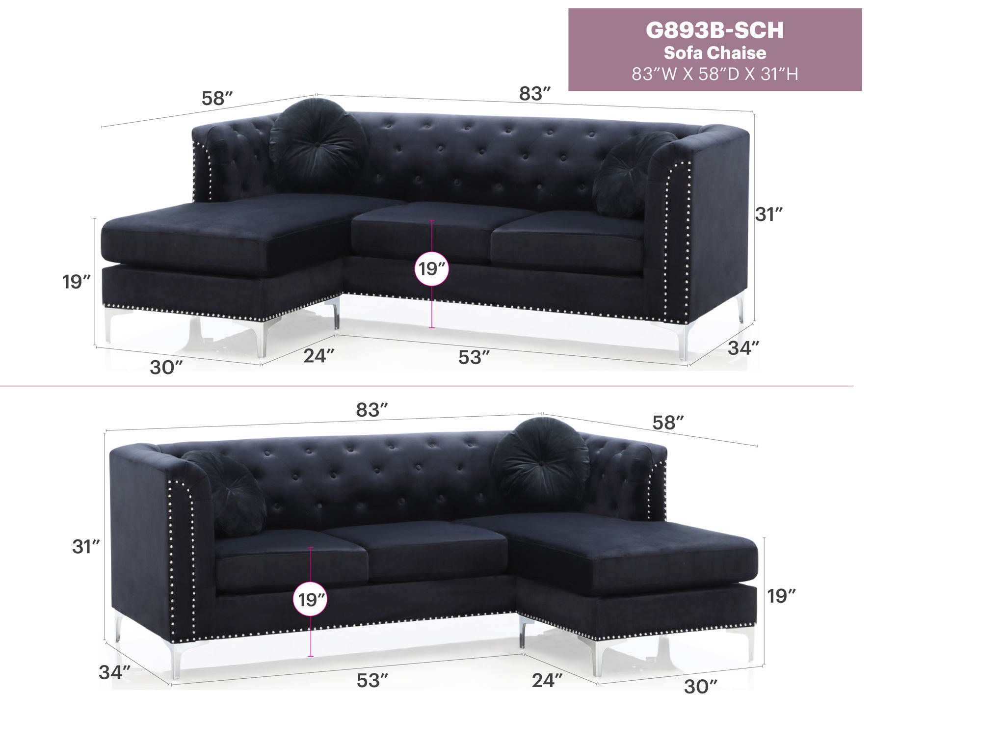 Pompano - Micro Suede Sofa Chaise