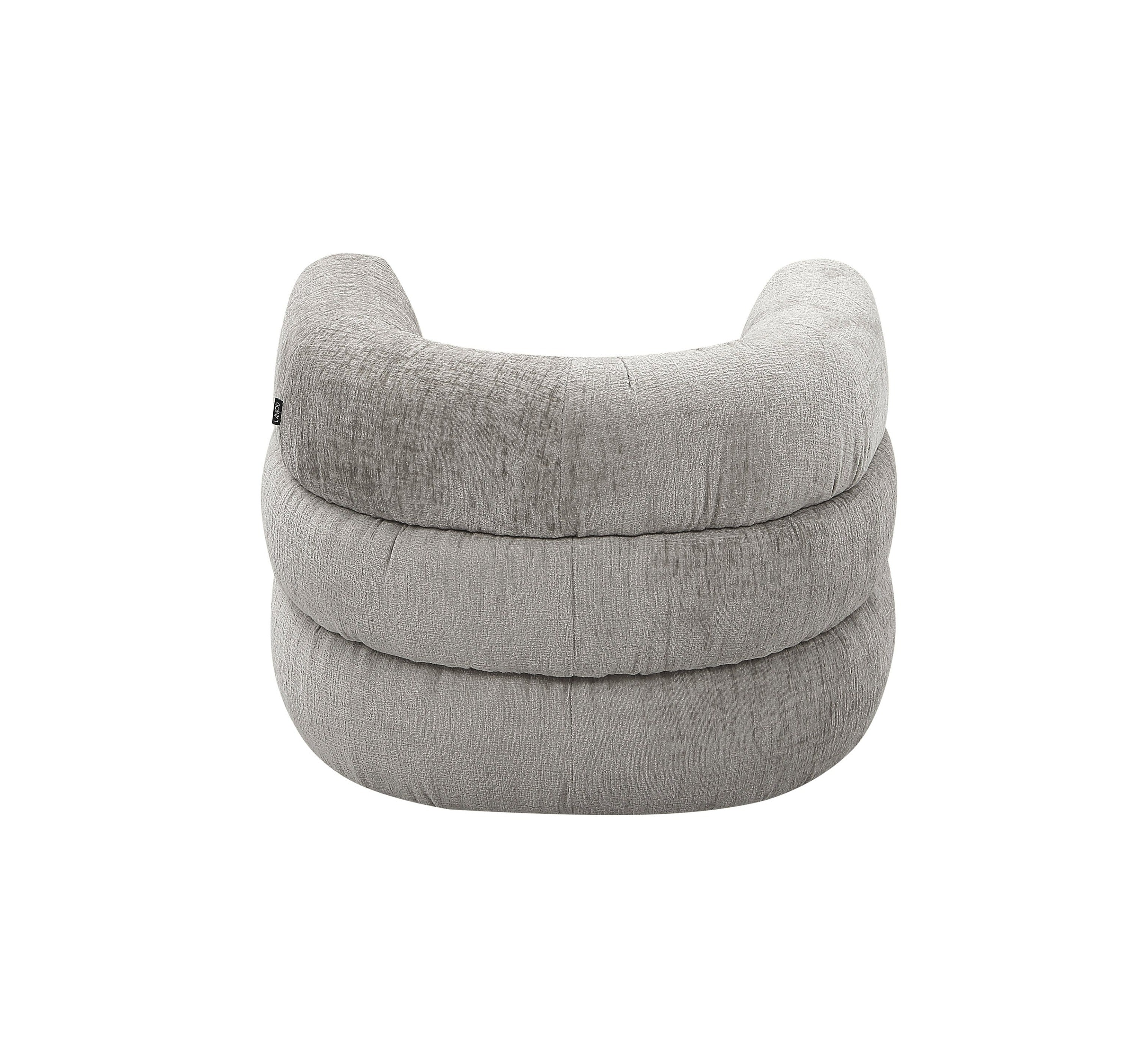 Divani Casa Shay - Modern Grey Fabric Accent Chair + Ottoman