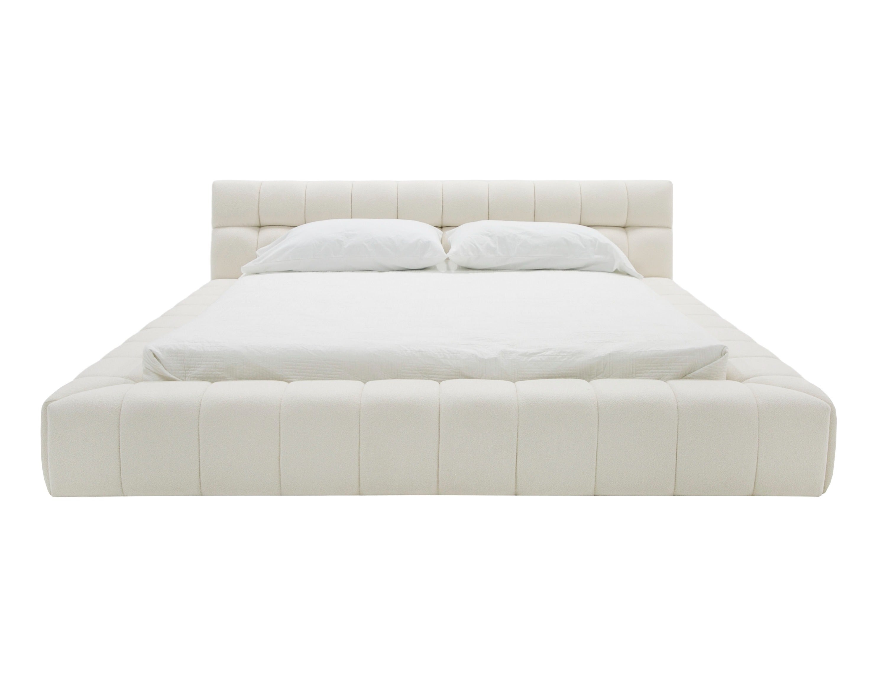Divani Casa Tyree - Modern Tufted Off-White Fabric Bed