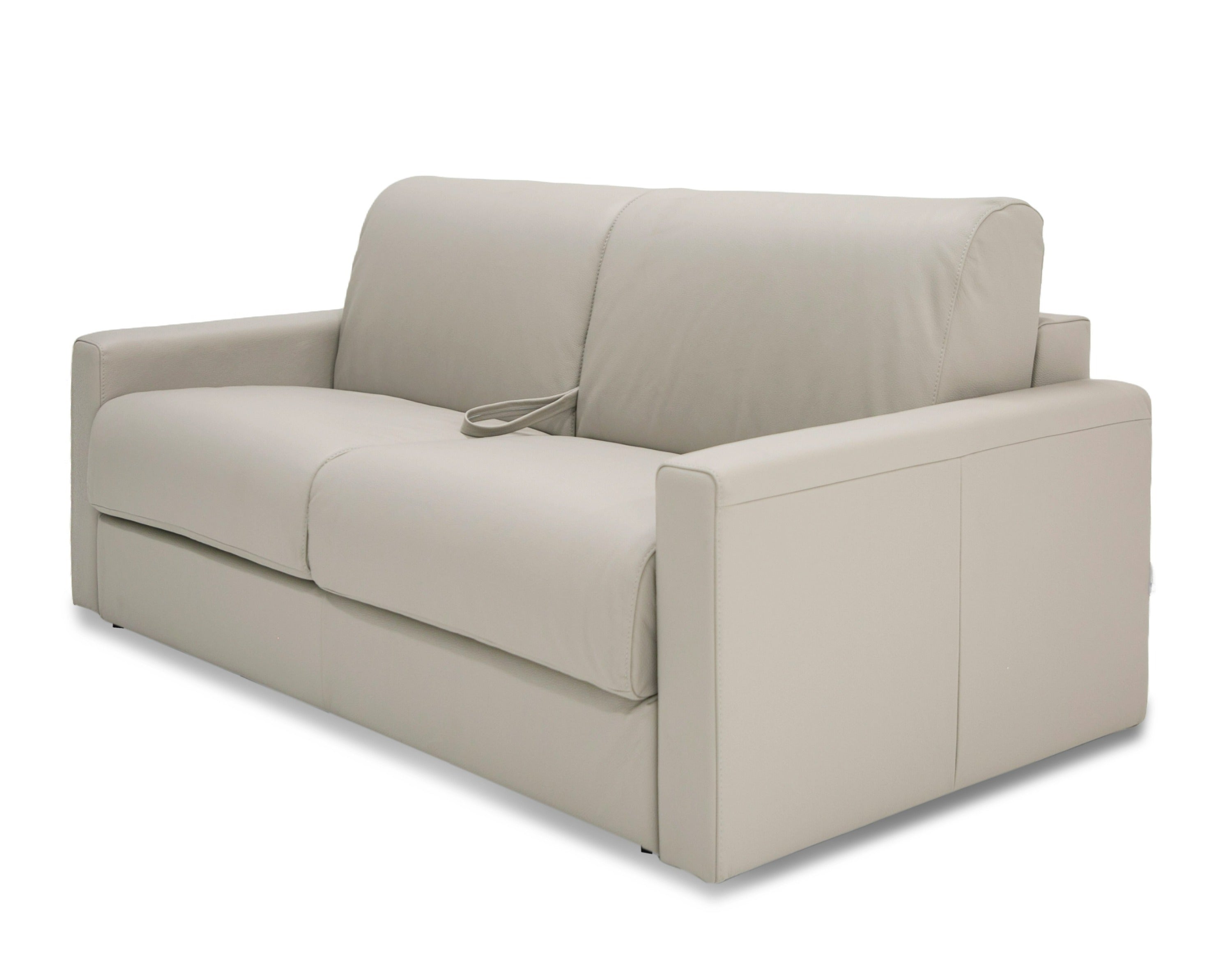 Lamod Italia Revers - Italian Modern Light Grey Leather Full Sofa Bed