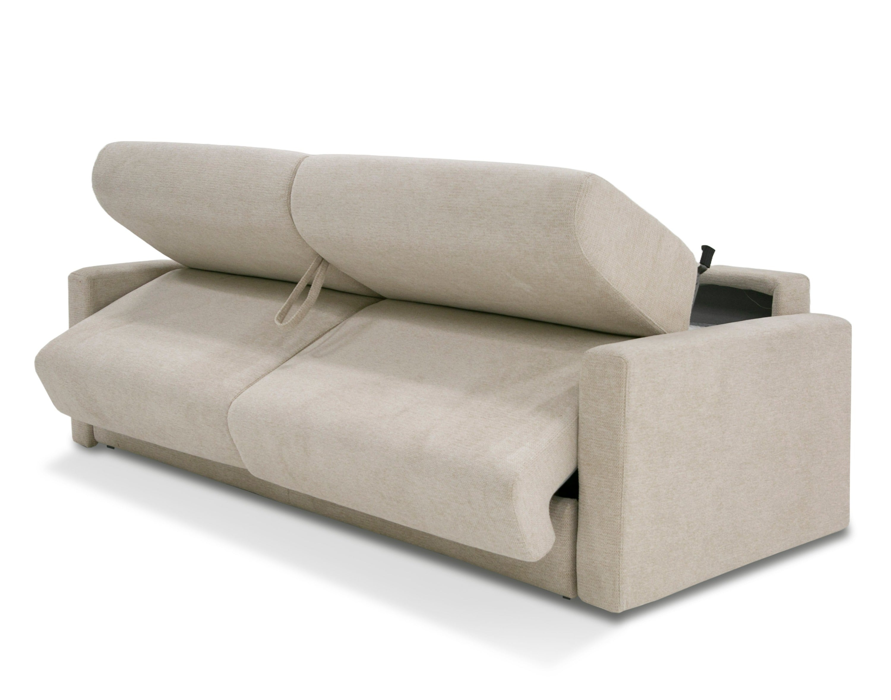 Lamod Italia Revers - Italian Modern Sand Fabric Queen Sofa Bed