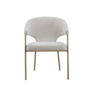 Modrest Claudine - Modern Off-White Fabric & Brass Dining Chair