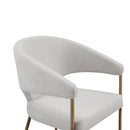 Modrest Claudine - Modern Off-White Fabric & Brass Dining Chair