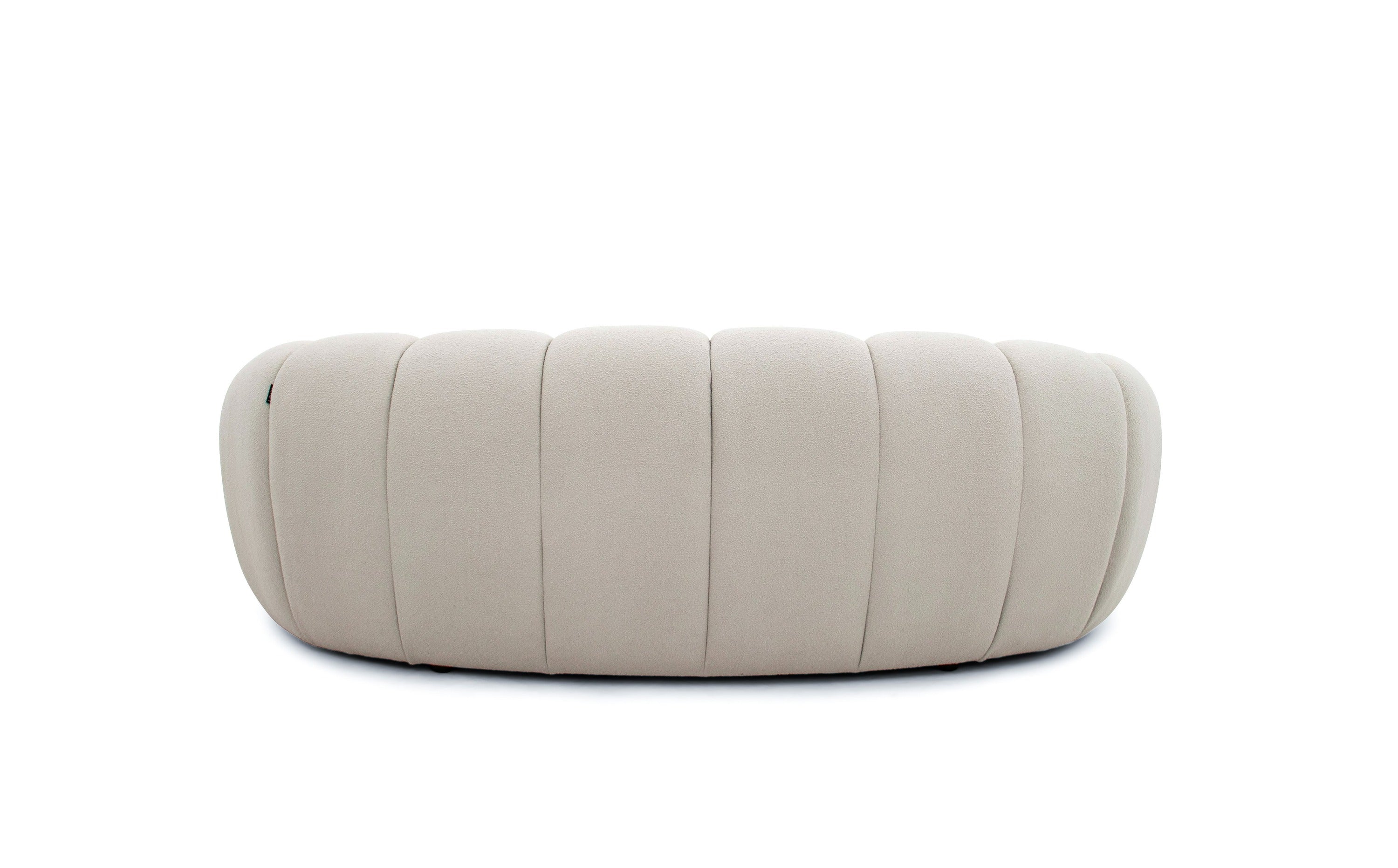 Divani Casa Yolonda - Modern Curved Beige Fabric Loveseat