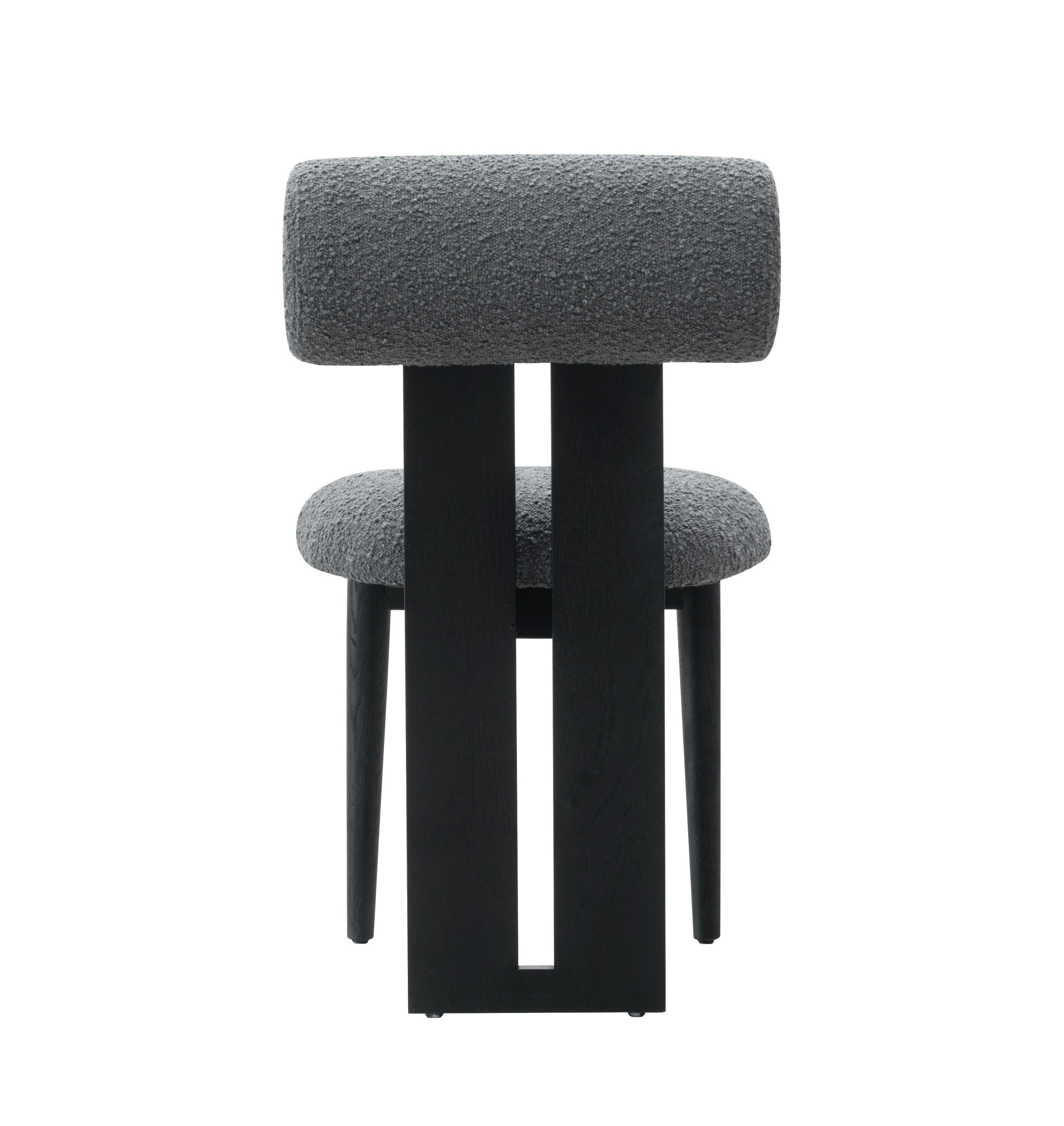 Modrest Skerrit - Modern Grey Fabric + Black Oak Dining Chair (Set of 2)