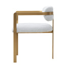 Modrest Feldon - Modern White Fabric + Gold Dining Chair