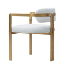 Modrest Feldon - Modern White Fabric + Gold Dining Chair