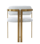 Modrest Feldon - Modern White Fabric + Gold Dining Chair