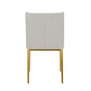 Modrest Mimi  - Modern Light Grey Fabric + Antique Brass Dining Chair (Set of 2)