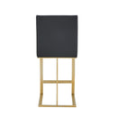 Modrest Frankie - Modern Dark Grey Vegan Lether + Antique Brass Counter Stool