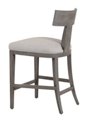 Modrest Fabien - Mid-Century Modern Beige Linen + Grey Wash Counter Chair
