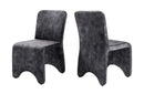 Modrest Ditka - Modern Grey Velvet Dining Chair (Set of 2)