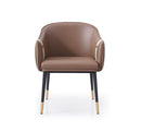 Modrest Calderon - Modern Brown & Beige Vegan Leather Dining Chair