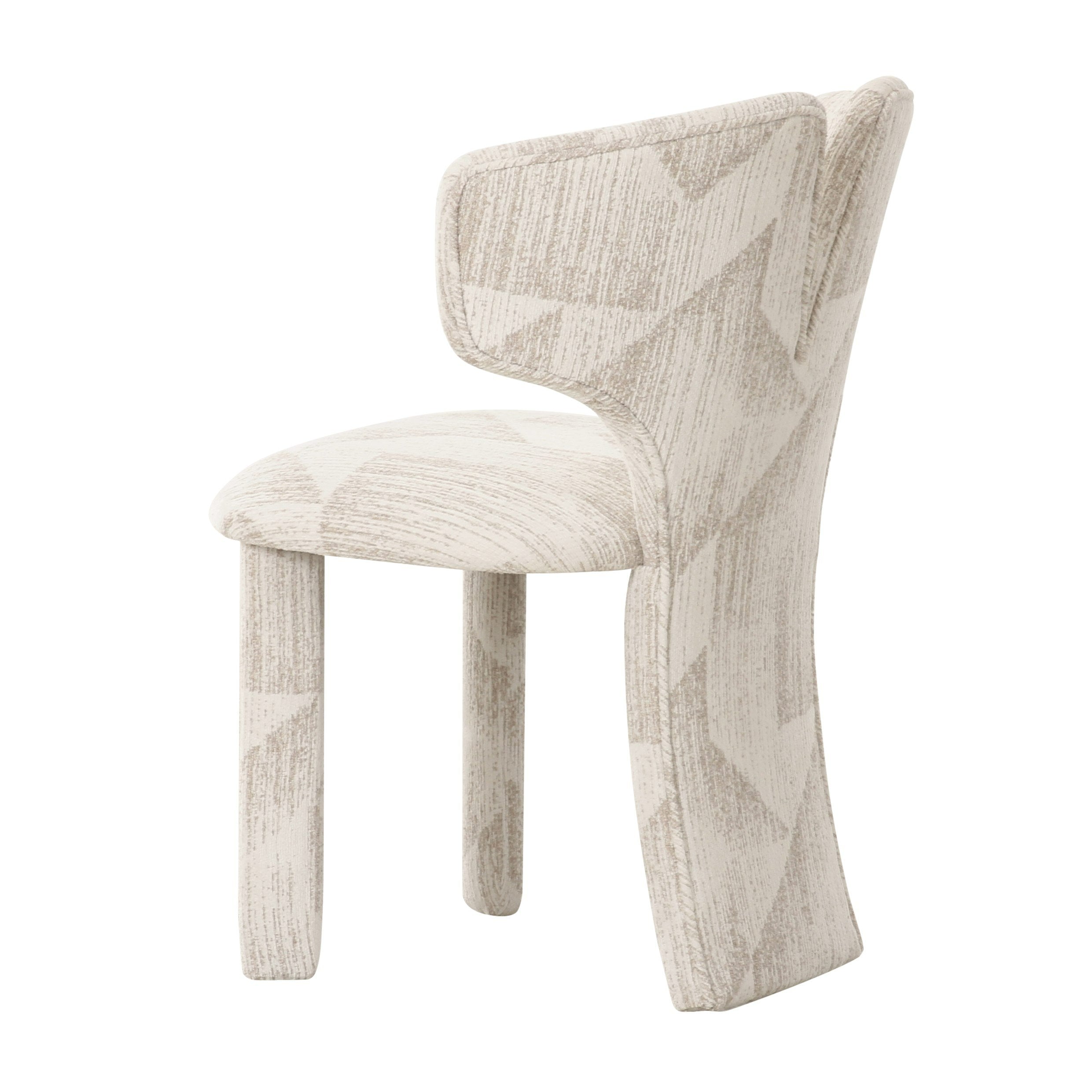 Modrest Masuda - Modern Beige Pattern Fabric Dining Chair (Set of 2)