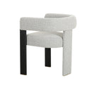 Modrest Kenmare - Modern Light Grey Fabric + Black Dining Chair