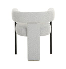 Modrest Kenmare - Modern Light Grey Fabric + Black Dining Chair