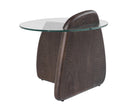 Modrest Buxton - Mid-Century Modern Glass + Dark Walnut End Table