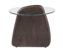 Modrest Buxton - Mid-Century Modern Glass + Dark Walnut End Table